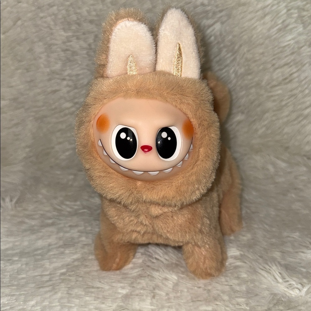 Cream Labubu Musical Dog Toy